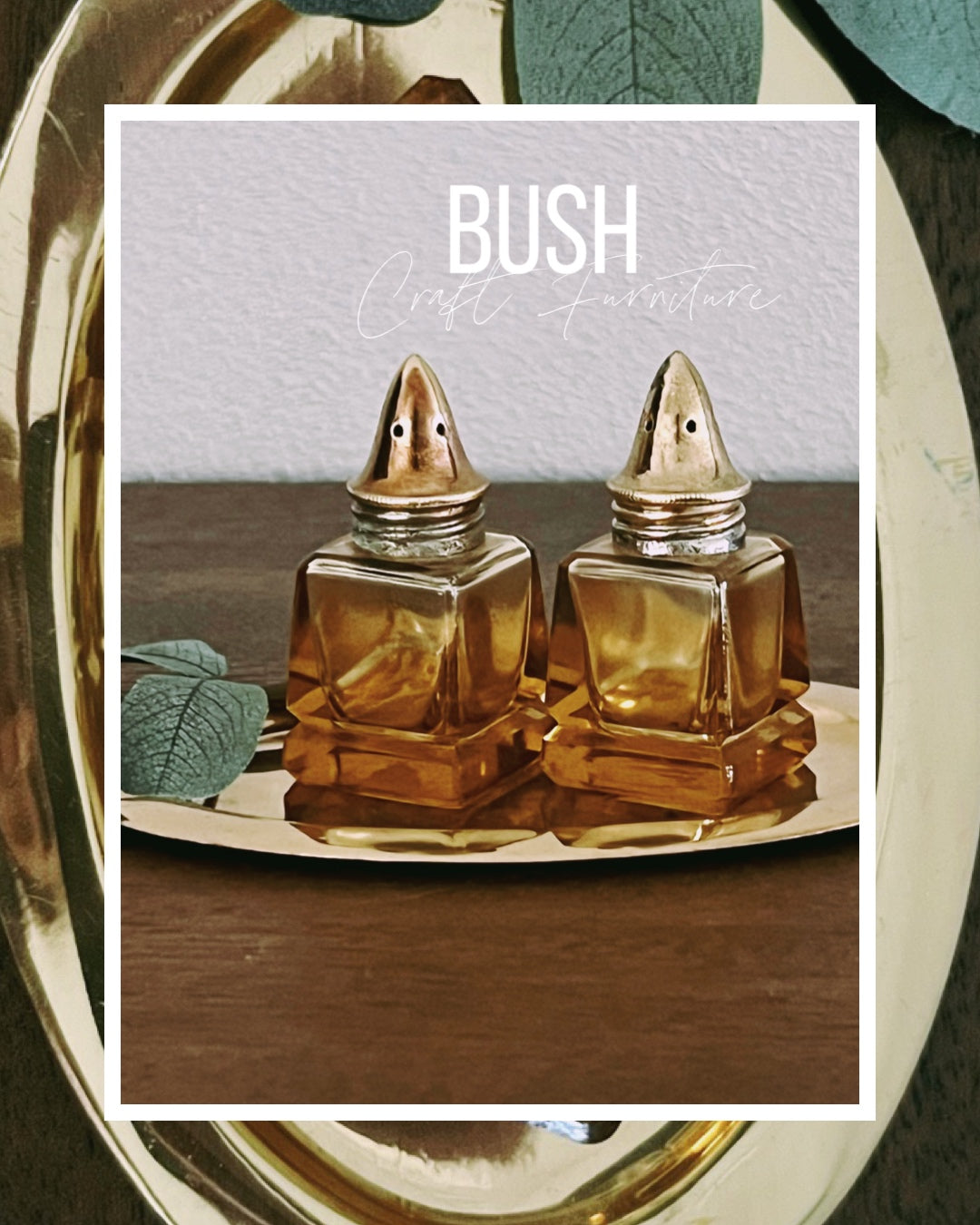 Vintage Amber Glass salt & pepper shakers - Bush Craft Furniture