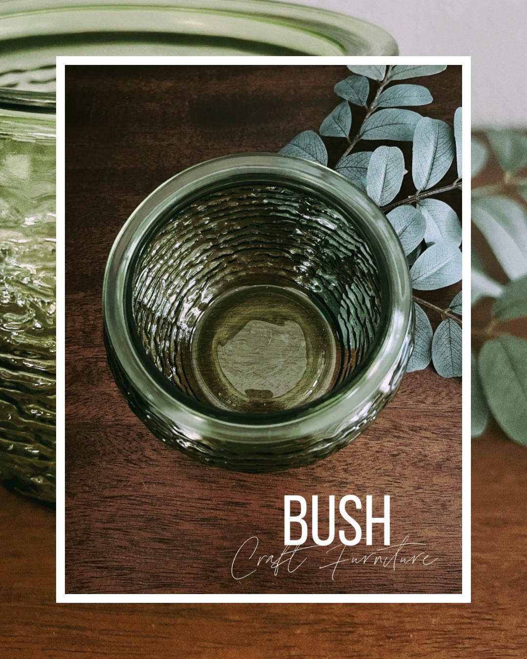 Anchor Hocking Soreno vase green ripple glass Vase - Bush Craft Furniture