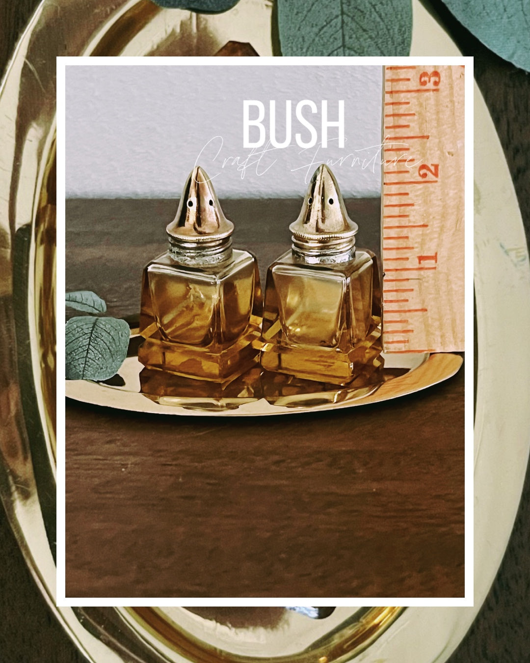 Vintage Amber Glass salt & pepper shakers - Bush Craft Furniture